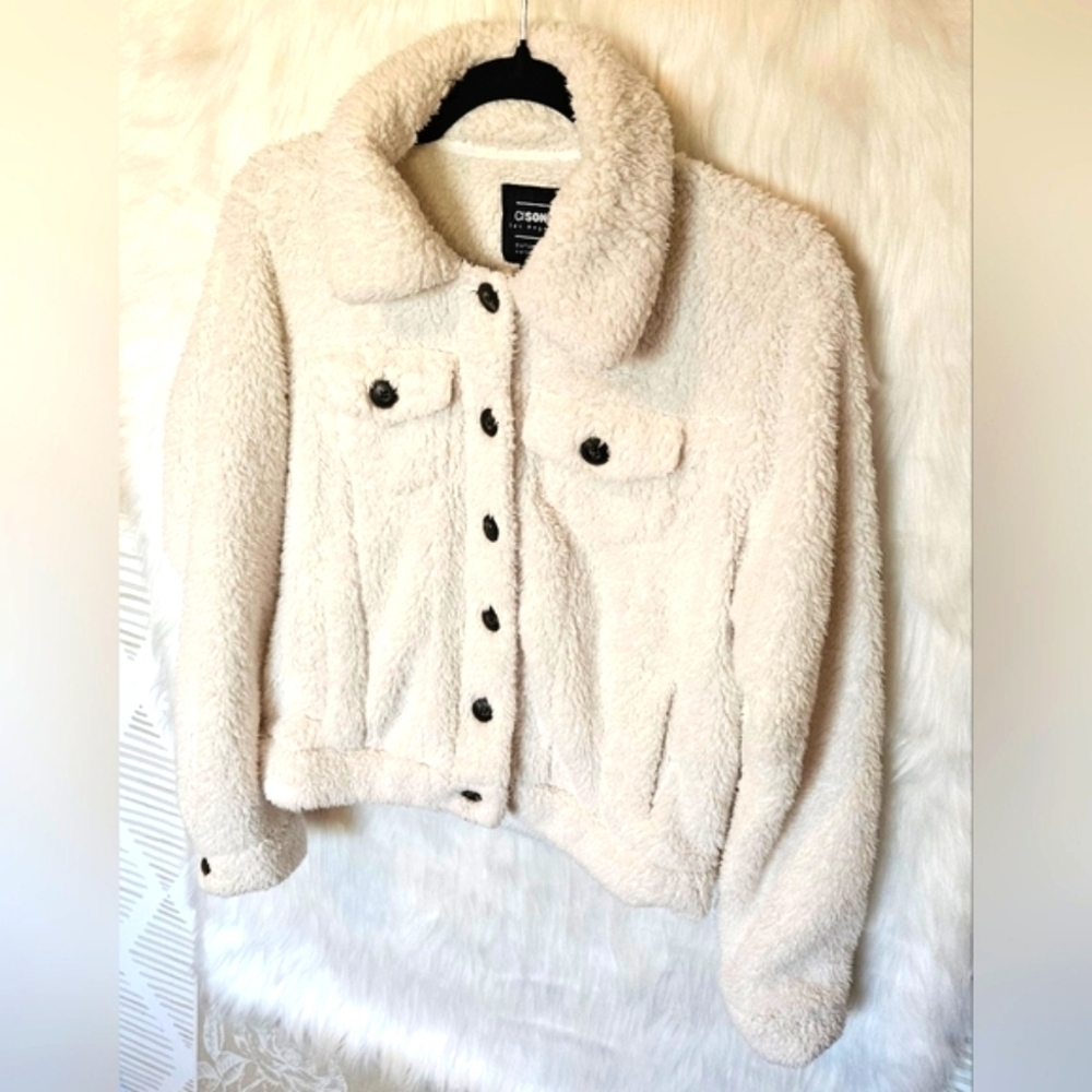 Ci Sono Los Angeles Classic Off-White Teddy Jacket - Picture 2 of 6